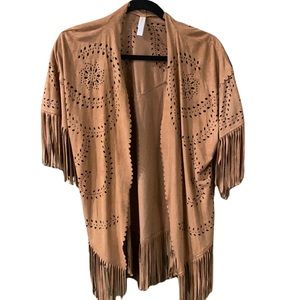 Xhilaration Faux Suede Fringe Kimono size XS/S